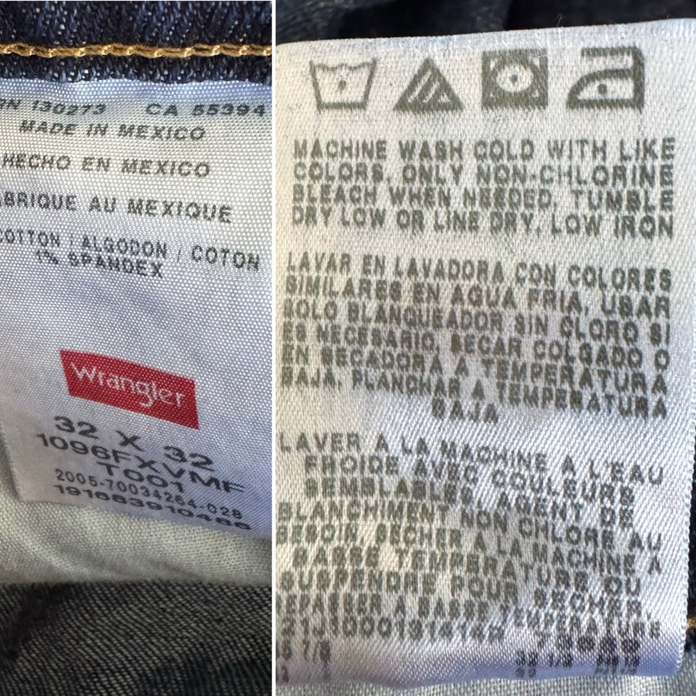 Wrangler Denim flex comfort regular fit jeans dark wash 32x32 - Picture 8 of 9